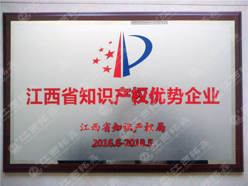 祝賀公司榮獲江西省知識產權優勢企業